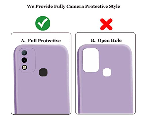 Image of A rtistque Liquid Silicone Back Cover Case for Infinix Hot 10 Play Matte Shockproof TPU Soft Flexible with Camera Protection - Purple