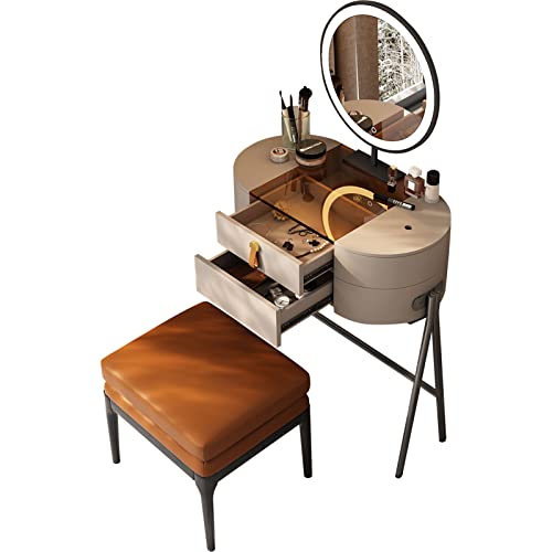 Lartis Makeup Vanity Set，Very Easy To Assemble，Vanity Table With Stool,Dressing Table,Vanity Desk,Dresser Desk,Vanity Set For Small Spaces, Led Lighted Mirror #TOP1