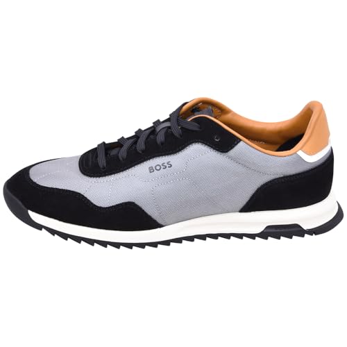 Image of BOSS Men's Zayn Low Profile Suede Leather Two Tone Sneaker