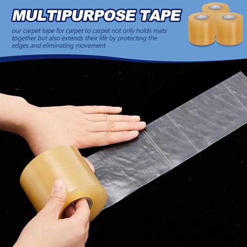 Image of Pangda 24 Pack Wrestling Mat Tape 3 or 4 Inch Heavy Duty 7 Mil PVC | Carpet Tape for Wrestling Grappling Exercise, Mats Seaming Cover Gym Floor Carpet Seam, Secure Gym Floor Mat Seams