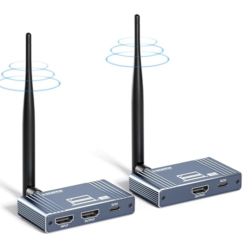 Image of ETZIN Wireless HDMI Transmitter and 4 Receivers, Portable HDMI Wireless Extender, Plug & Play200M /656FT 1080P HD for Stream Video & Audio from PC /Camera /TV-Box to Monitor /Projector /HD TV EPL-1547WA