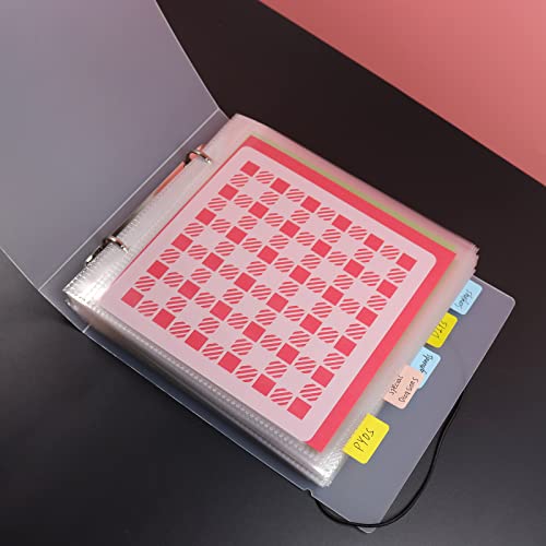 Image of Cookie Stencil Storage Binder - Die Cut & Stamp Storage Holder - Baking Stencil Organizer (2 Pockets x 50 Pages)