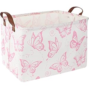 CLOCOR Pink Basket,Collapsible Cute Patt...