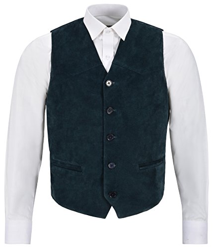 Gilet en daim véritable homme style western country chic