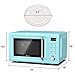 COSTWAY Retro Countertop Microwave Oven, 0.7Cu.ft, 700-Watt, High Energy Efficiency, 5 Micro Power, Delayed Start Function, with Glass Turntable & Viewing Window, LED Display, Child Lock (Green)