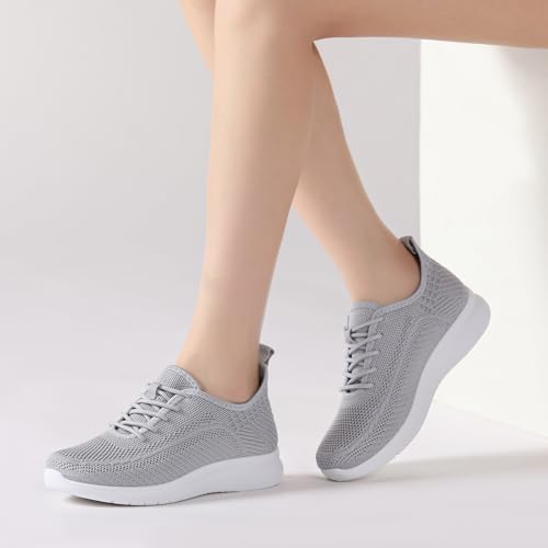 Image of Sneakers for Women Casual Lightweight Standing All Day Tennis Walking Shoes Black Non Slip Work Nursing Shoes