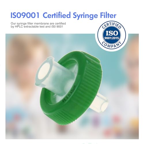 Image of Syringe Filters PES Hydrophilic Filtration 0.45um 13mm Membrane Diameter Lab PES Membrane Disc Non-Sterile by Labfil, Pack of 100
