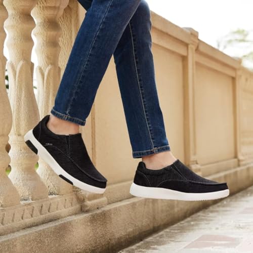 OrthoComfoot Men's Orthopedic Comfortable Slip-On Shoes with Arch Support, Orthotic Loafers for Plantar Fasciitis, Canvas Leisure Vintage Flat Walking Shoes for Foot and Heel Pain Relief3