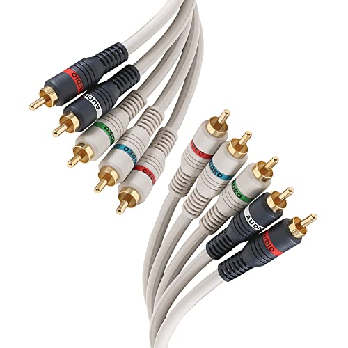 Steren Component Video Cable - 12 Ft Rca Cable - Dvd Cables To Connect To The Tv - Component Cables - 5 Rca Cable - Rca To Component - 5 Rca Component Video And Audio Cable - 3.6 Meters 254-612Iv #TOP2