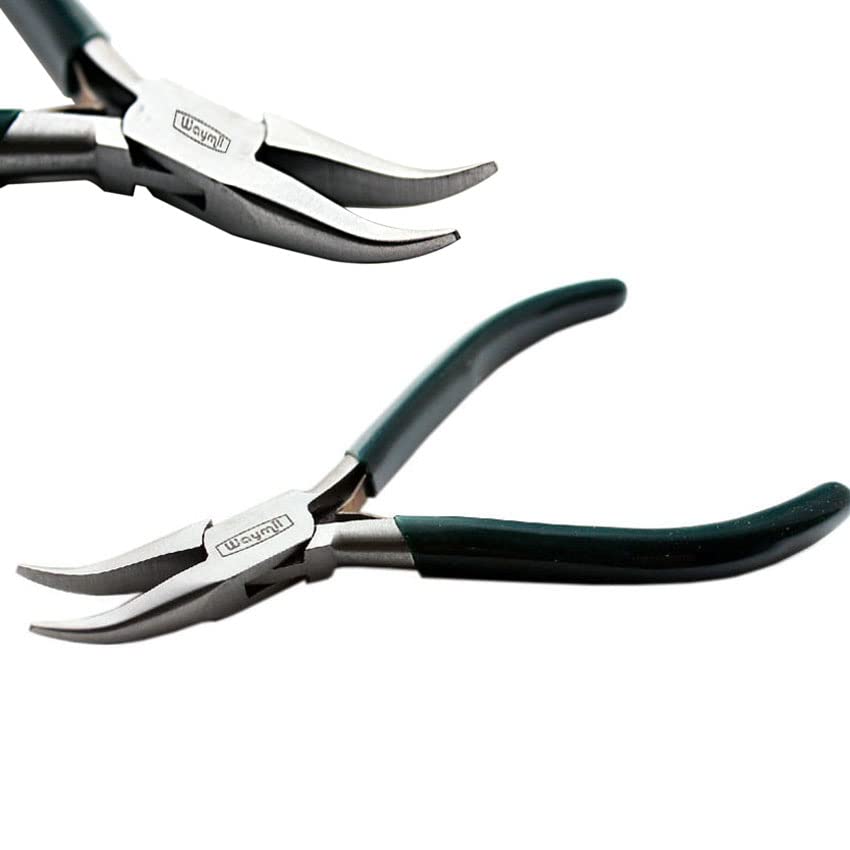 Professional Bent Chain-Nose Pliers for Crafting and Repair, Jewelry Making Hobby Craft Wire Work