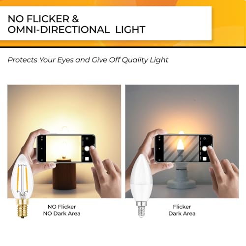 Hizashi Candelabra Light Bulbs 25W Eq, Dimmable 2700K, E12 LED Bulb, 12 PCS - image 5