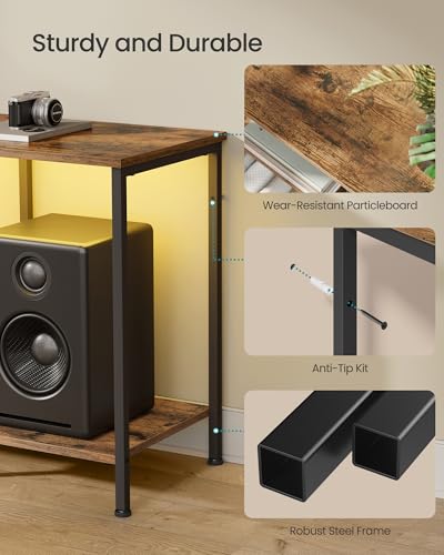 Image of SONGMICS BELLAH Collection - TV Stand for TVs Up to 55 Inches, Media Console Table and Entertainment Center Unit for Living Room, with Shelves and Drawer, Steel, Industrial, Rustic Brown ULGS031K101S
