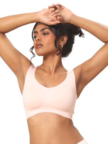 Image of Krvvy Ultrasoft Bralette | Wireless and Seamless Everyday Bra for Women | Full Coverage Slip-On Bralette with Removable Pads | Lightweight Comfort Fit