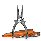 GOMEXUS Titanium Fishing Pliers 6.5'' with Side Cutters, Never Rust Hook Remover, Saltwater Resistant Fishing Tools for Inshore, Nearshore, Jigging Fishing (Straight Nose, 6.5 INCHES)