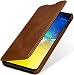Produktbild StilGut Book Case kompatibel mit Samsung Galaxy S10e Hülle aus Leder zum Klappen, Klapphülle, Handyhülle, Lederhülle, dünn - Cognac