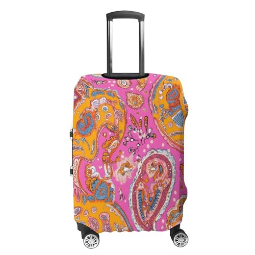 Vintage Paisley Pinkcolor Luggage Covers Washable Travel Suitcase Cover Elastic Baggage Protector4