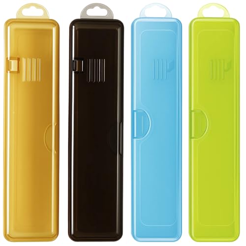MmotZsb Zahnbürstenetui, Capsello Zahnbürstenbox, 4er Set Reiseetui Für Zahnbürsten, Praktische Aufbewahrung Für Zahnbürsten, Ideal Für Reisen Und Unterwegs, Leicht Und Kompakt