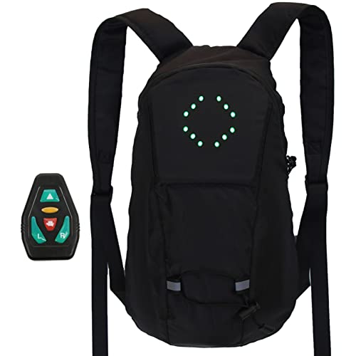 Richolyn Mochila refletor LED intermitente 15 L para ciclismo e corrida, preto, tamanho único