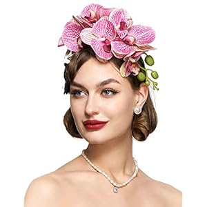 Coucoland Flower Hat Fascinators for Women – Fancy Tea Party Church Cocktail Derby Hats Floral Fascinator Headband