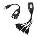 Produktbild 4 Ports USB 2.0 HUB Kable Lan RJ45 Adapter Ehernet Extender Konverter CAT5E CAT6 Adapterkabel