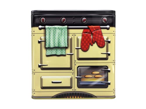 stylebox Lata de lata de estilo retro para horno, color beige, para galletas, 18 x 10 x 22 cm, capacidad: 2500 ml Cover