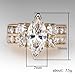 Hsitgexf Yellow Gold-Plated Marquise Cut & Round Cut Cubic Zirconia Rings Simulated Diamond Bridal Engagement Ring,Vintage Style Wedding Band Ring Jewelry Gifts (10)