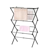 Vivo Technologies 3 Tier Extendable Clothes Airer, Foldable Clothes Dryer Rack, Space Saving Clothes Horse with 11 Poles Laundry Rack for Indoor Outdoor Towel Rack, Black