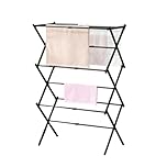 Vivo Technologies 3 Tier Extendable Clothes Airer, Foldable Clothes Dryer Rack, Space Saving Clothes Horse with 11 Poles Laundry Rack for Indoor Outdoor Towel Rack, Black