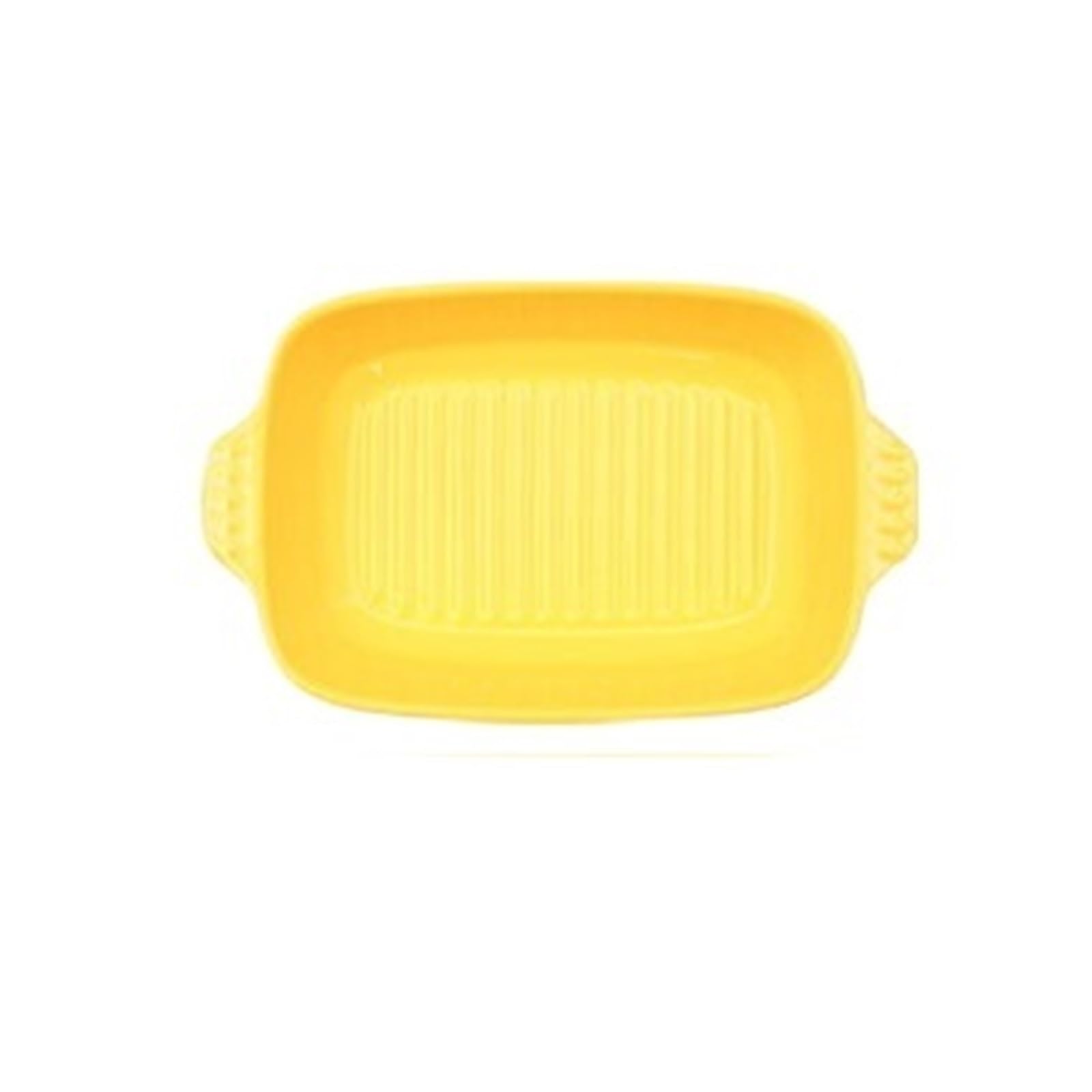 bandeja para hornear Diseño estilo horno rectangular con mango de oreja diamante(Yellow,Medio)