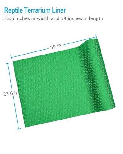 Image of Bearded Dragon Tank Accessories, 120 Gallon Reptile Terrarium Mat Liner, Bearded Dragon Substrate for 4x2x2 Reptile Enclosure, Green