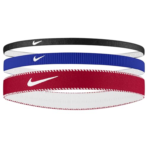 Nike Flex Classic Mixed Width 3PK Bandeau pour homme Game Royal/University Red/White One Size