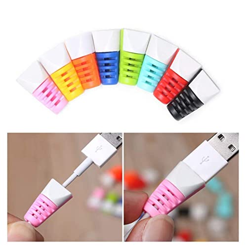 Image of Spiral Cable Protector Charging Cable Protection Data Cable Protective Cord Saver Cable Protective Cover for Earphone Data Wire Cable Durable PVC Pink Grey Silver - Multicolor (Set of 8)