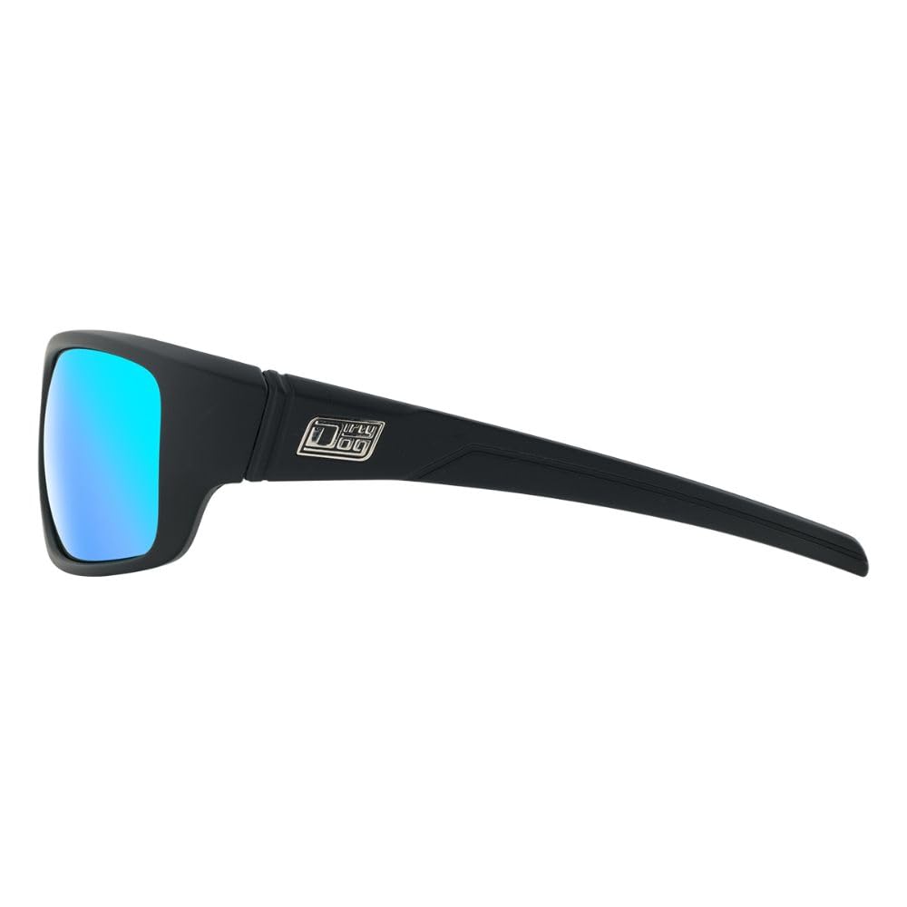 Dirty Dog Stray Herren-Sonnenbrille, Satin, Schwarz/Eisblau