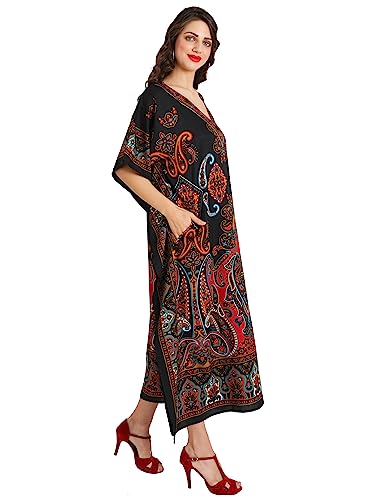 Miss Lavish London Ladies Kaftans Kimono Maxi Style Dresses Suiting Teens to Adult Women in Regular to Plus Size (102-Black, XL) - Thumbnail 7