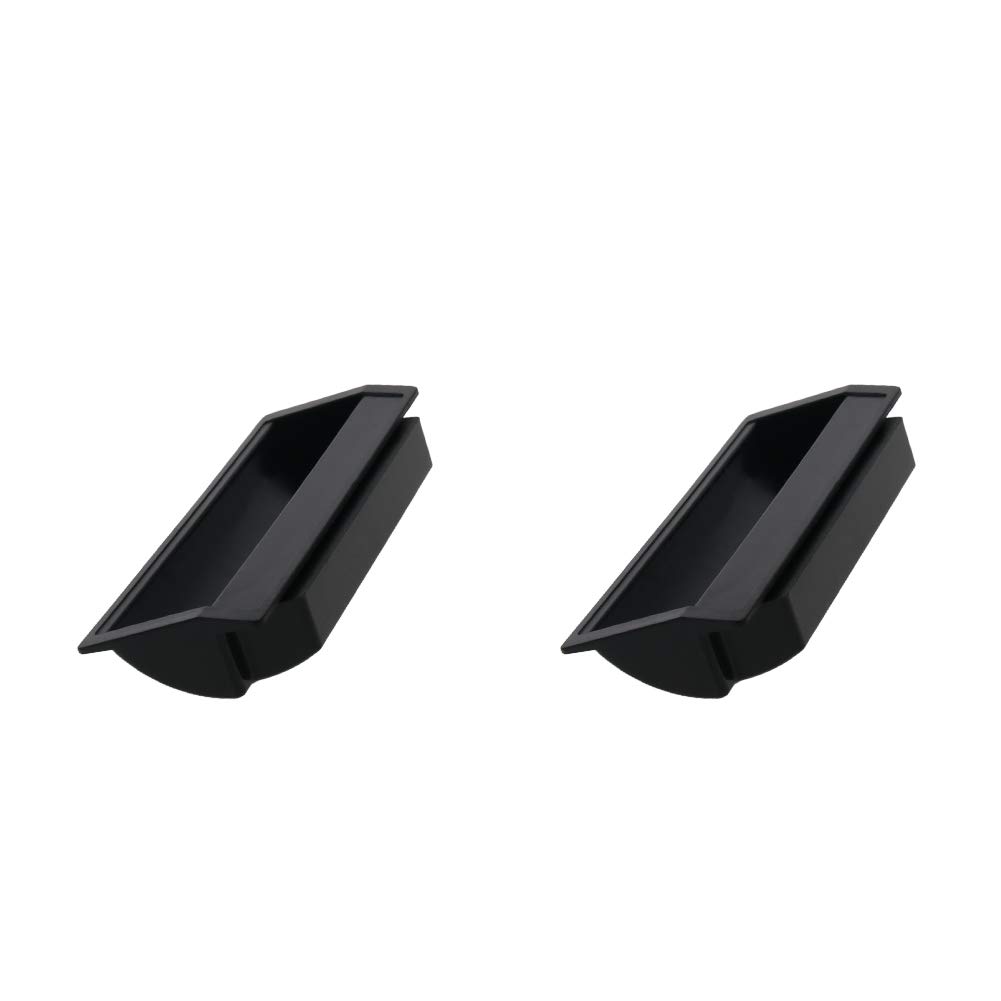 MroMax 2Pcs Recessed Flush Pull Handle 4.33" x 1.57" (L x W) Plastic Pulls Insert Hidden Handles for 1mm Thick Iron Cabinet Doors, Document Cabinet Doors, and Industrial Cabinets Black Tone