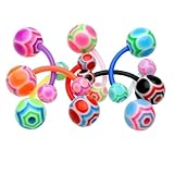 spyder lotus europa Longitud caña: 11 Lot 8 piercings Ombligo Spider Web Flexible