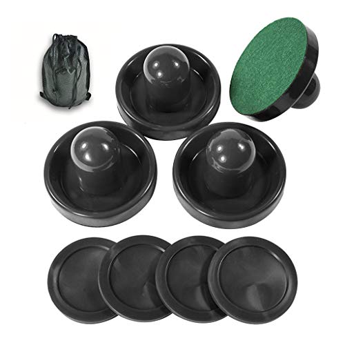 Golden field Air Hockey Pucks and Paddles,Set 4 Pushers and 4 Pucks,Air Hockey Accessories,Suitable for Hockey Tables Over 6 feet