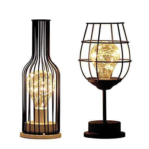 LED-bureaulamp wijnfles tafel licht industriële metalen smeedijzeren lamp moderne Home decoratie wijnfles decoratieve… - Afbeelding 8