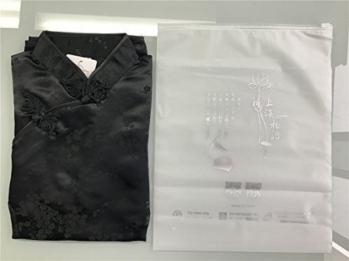 Shanghai Story Chinese Cheongsam Top Short Sleeve Qipao Blouse for Women 2 Ba Flower Black