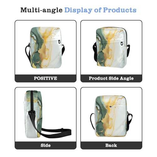 messenger bag cute crossbody bag men Shoulder Handbag For Travel Adjustable Strap for work work - Marble Yellow White4