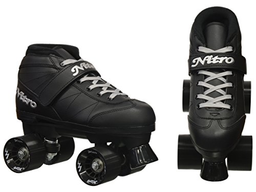Epic Skates Super Nitro Indoor/Outdoor Quad Speed Roller Skates, Adult 7 , Black #TOP3