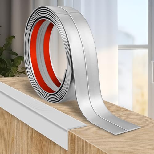 Moulure murale adhesive plinthe souple moulure decorative corniere PVC baguette de finition protection angle mural (2cm×3m, Argenté)