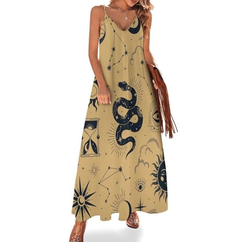 Robe maxi serpent étoile de lune fluide et sans manches pour un confort thermique optimal