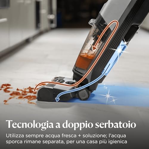 Bissell CrossWave OmniForce Edge, Aspirapolvere Senza Fili, Aspira e Lava Insieme o Modalità Solo Aspirazione, Lavapavimenti Potente con Tecnologia ZeroGap, 240m² Pulizia per Più Superfici, 4017N - 10