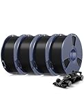 SUNLU 4KG Rapid PLA Plus Filament Bundle, High Speed 50–600mm/s 3D Printer Filament, Stronger and Tougher, 1.75mm ±0.02 mm, 1kg per Reusable Spool, 4 Pack Total (Black+Black+Black+Black)