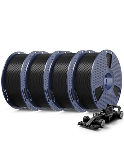 Image of SUNLU 4KG Upgrade PLA+2.0 3D Printer Filament Bundle, PLA Plus 2.0 Filament 1.75mm, High Speed Printing, Stronger Than PLA+ Filament, 1KG per Spool, 4 Packs, Black