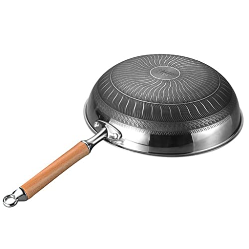 Wok acero inoxidable 316 con mango de madera 34 cm miniatura 4