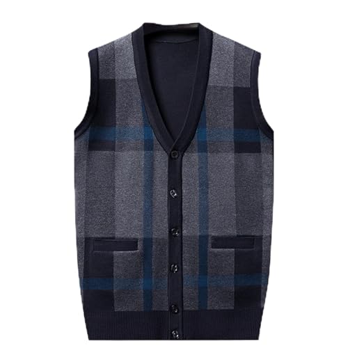 Mens Cable Knit Sweater Vests Casual Shawl Collar Button Down Jersey Knit Vest V-Neck Sleeveless Cardigan Sweater