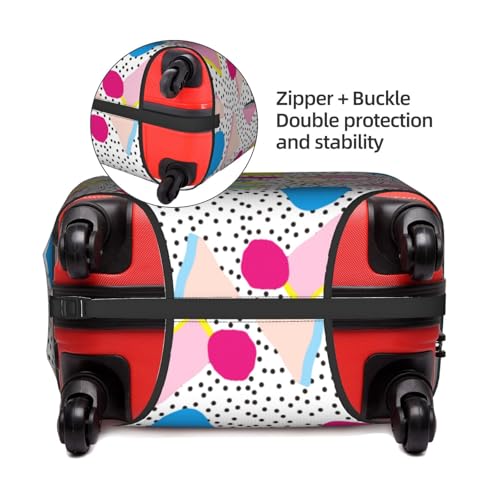 80s Style Spot Blots And Dots Travel Luggage Cover Elastic Suitcase Protector Washable Baggage Covers For Trunk Case Fits 25-28 Inch Luggage3
