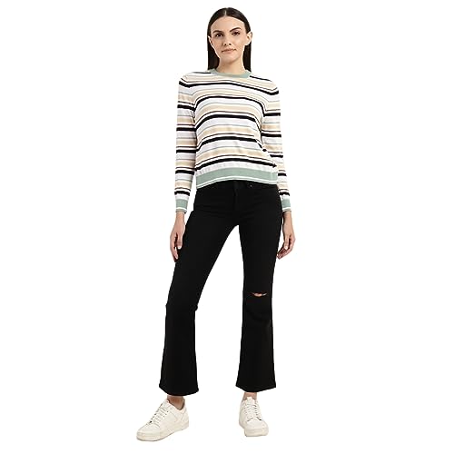 Image of Levi's Women's Cotton Regular Fit Striped T-Shirt
